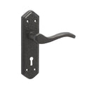 Frelan - Wentworth Door Handles On Backplate - Lever Lock - Black Antique - JAB500 - Choice Handles