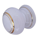 Frelan - Porcelain 32mm Cupboard Door Knob  - Goldline White  - JC25 - Choice Handles