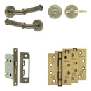 Complete Classic Door Handle Pack - Bathroom - Antique Brass - JE-A5A2-AB - Choice Handles