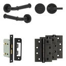 Complete Classic Door Handle Pack - Bathroom - Black - JE-A5A2-MB - Choice Handles