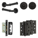 Complete Classic Door Handle Pack - Bathroom - Black - JE-A5A3-MB - Choice Handles
