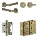 Complete Classic Door Handle Pack - Bathroom - Antique Brass - JE-A5B1-AB - Choice Handles