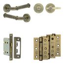 Complete Classic Door Handle Pack - Bathroom - Antique Brass - JE-A5B2-AB - Choice Handles