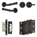 Complete Classic Door Handle Pack - Bathroom - Black - JE-A5B2-MB - Choice Handles