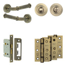 Complete Classic Door Handle Pack - Bathroom - Antique Brass - JE-A5B3-AB - Choice Handles
