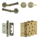 Complete Classic Door Handle Pack - Bathroom - Antique Brass - JE-A6A2-AB - Choice Handles