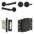Complete Classic Door Handle Pack - Bathroom - Black - JE-A6A2-MB - Choice Handles