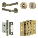 Complete Classic Door Handle Pack - Bathroom - Antique Brass - JE-A6A3-AB - Choice Handles