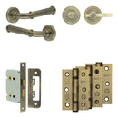 Complete Classic Door Handle Pack - Bathroom - Antique Brass - JE-A6B2-AB - Choice Handles