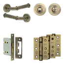 Complete Classic Door Handle Pack - Bathroom - Antique Brass - JE-A6B3-AB - Choice Handles