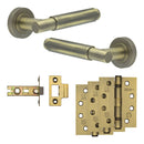Complete Bloom Door Handle Pack - Internal Doors - Antique Brass - JE-B1A-AB - Choice Handles