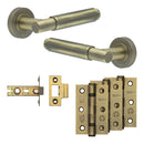 Complete Bloom Door Handle Pack - Internal Doors - Antique Brass - JE-B1B-AB - Choice Handles