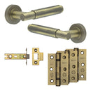 Complete Bloom Door Handle Pack - Internal Doors - Antique Brass - JE-B3B-AB - Choice Handles