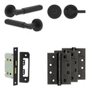 Complete Bloom Door Handle Pack - Bathroom - Black - JE-B5A1-MB - Choice Handles