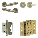 Complete Bloom Door Handle Pack - Bathroom - Antique Brass - JE-B5A2-AB - Choice Handles