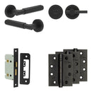 Complete Bloom Door Handle Pack - Bathroom - Black - JE-B5A2-MB - Choice Handles