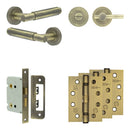 Complete Bloom Door Handle Pack - Bathroom - Antique Brass - JE-B6A2-AB - Choice Handles