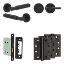 Complete Bloom Door Handle Pack - Bathroom - Black - JE-B6A2-MB - Choice Handles