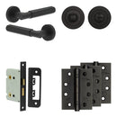 Complete Bloom Door Handle Pack - Bathroom - Black - JE-B6A3-MB - Choice Handles