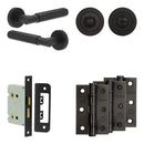 Complete Bloom Door Handle Pack - Bathroom - Black - JE-B6B3-MB - Choice Handles