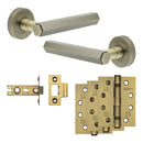 Complete Hex Door Handle Pack - Internal Doors - Antique Brass - JE-C1A-AB - Choice Handles