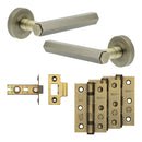 Complete Hex Door Handle Pack - Internal Doors - Antique Brass - JE-C1B-AB - Choice Handles