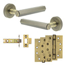 Complete Hex Door Handle Pack - Internal Doors - Antique Brass - JE-C3A-AB - Choice Handles
