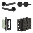 Complete Hex Door Handle Pack - Bathroom - Black - JE-C5A2-MB - Choice Handles