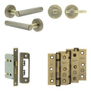 Complete Hex Door Handle Pack - Internal Doors - Antique Brass - JE-C5B2-AB - Choice Handles