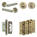 Complete Hex Door Handle Pack - Internal Doors - Antique Brass - JE-C5B3-AB - Choice Handles