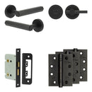Complete Hex Door Handle Pack - Bathroom - Black - JE-C6A2-MB - Choice Handles