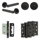 Complete Hex Door Handle Pack - Bathroom - Black - JE-C6A3-MB - Choice Handles