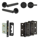 Complete Hex Door Handle Pack - Bathroom - Black - JE-C6B2-MB - Choice Handles