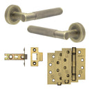Complete Bari Door Handle Pack - Internal Doors - Antique Brass - JE-D1A-AB - Choice Handles