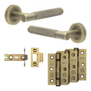 Complete Bari Door Handle Pack - Internal Doors - Antique Brass - JE-D1B-AB - Choice Handles