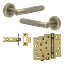 Complete Bari Door Handle Pack - Internal Doors - Antique Brass - JE-D3A-AB - Choice Handles