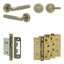 Complete Bari Door Handle Pack - Bathroom - Antique Brass - JE-D5A1-AB - Choice Handles