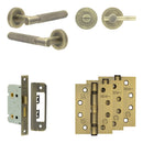 Complete Bari Door Handle Pack - Bathroom - Antique Brass - JE-D5A2-AB - Choice Handles