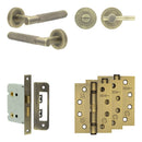 Complete Bari Door Handle Pack - Bathroom - Antique Brass - JE-D6A2-AB - Choice Handles