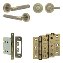 Complete Bari Door Handle Pack - Bathroom - Antique Brass - JE-D6B1-AB - Choice Handles