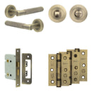 Complete Bari Door Handle Pack - Bathroom - Antique Brass - JE-D6B3-AB - Choice Handles