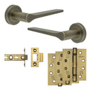 Complete Gio Door Handle Pack - Internal Doors - Antique Brass - JE-E1A-AB - Choice Handles