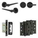 Complete Gio Door Handle Pack - Bathroom - Black - JE-E5A2-MB - Choice Handles