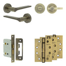 Complete Gio Door Handle Pack - Bathroom - Antique Brass - JE-E6A2-AB - Choice Handles