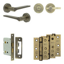 Complete Gio Door Handle Pack - Bathroom - Antique Brass - JE-E6B2-AB - Choice Handles