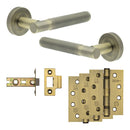 Complete Venice Door Handle Pack - Internal Doors - Antique Brass - JE-F1A-AB - Choice Handles