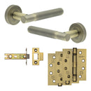 Complete Venice Door Handle Pack - Internal Doors - Antique Brass - JE-F3A-AB - Choice Handles