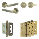 Complete Venice Door Handle Pack - Bathroom - Antique Brass - JE-F5A2-AB - Choice Handles
