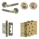 Complete Venice Door Handle Pack - Bathroom - Antique Brass - JE-F5A3-AB - Choice Handles