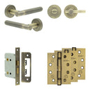 Complete Venice Door Handle Pack - Bathroom - Antique Brass - JE-F6A2-AB - Choice Handles